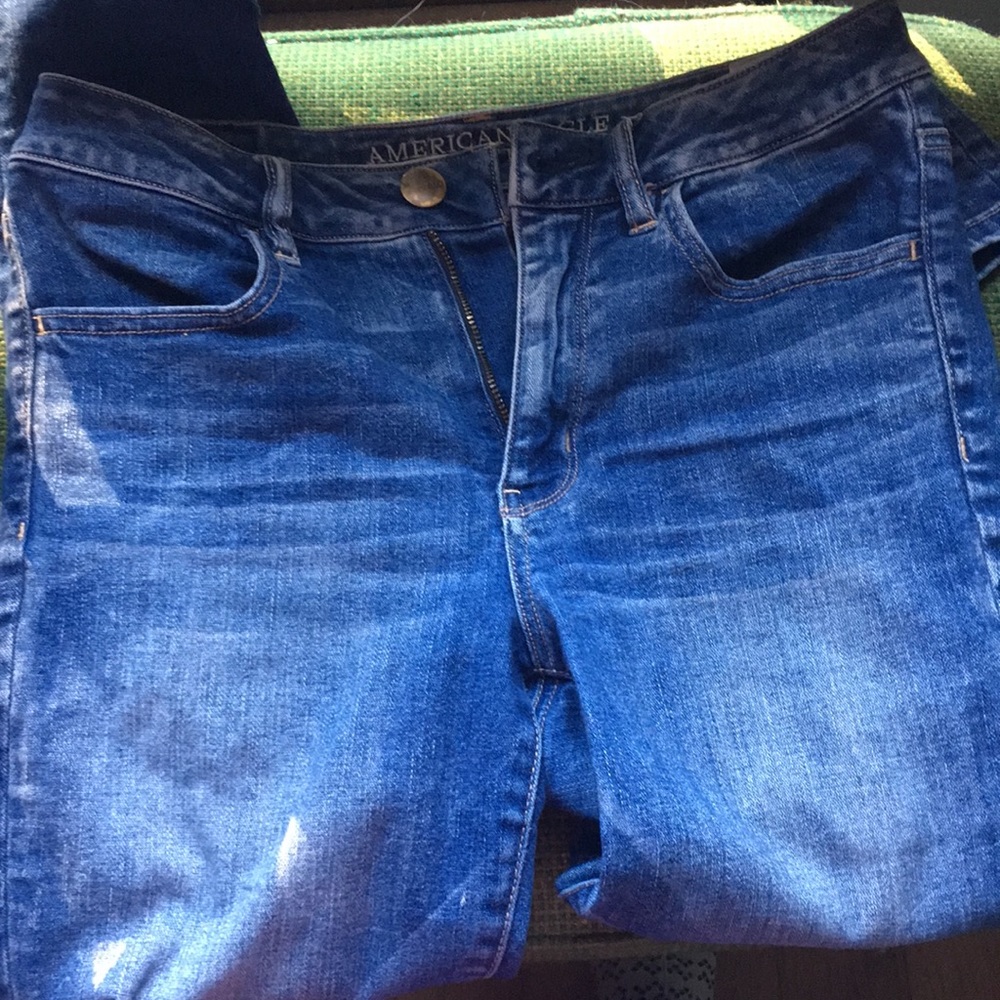 Aeo super stretch blue skinny jeans euc size 6s